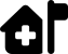 illustration of fontawesome/Solid/HouseMedicalFlag